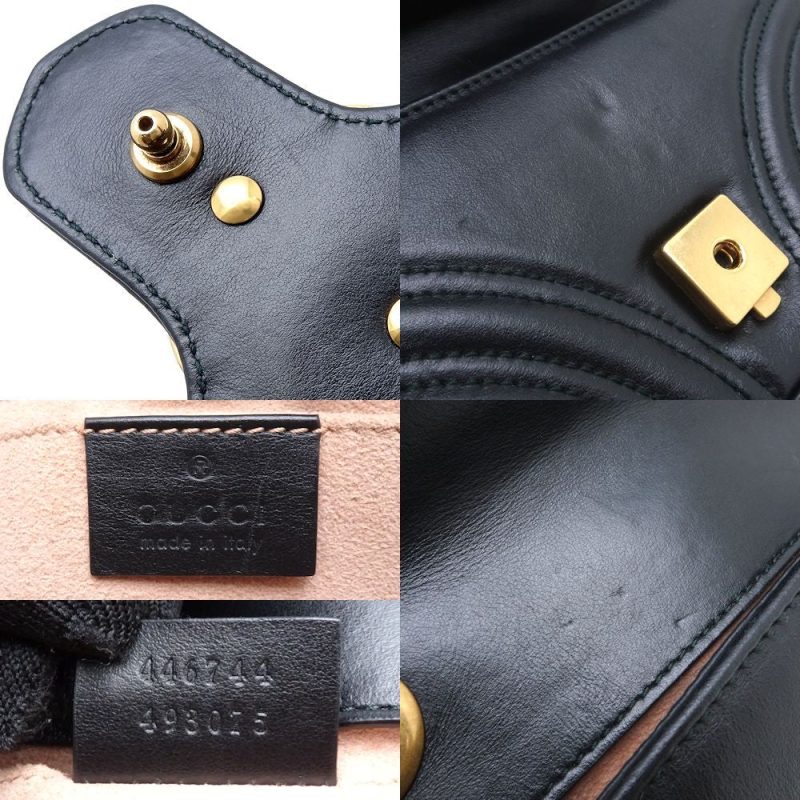 Gucci Quilted Mini Shoulder Bag Leather Black - Barde - Image 8