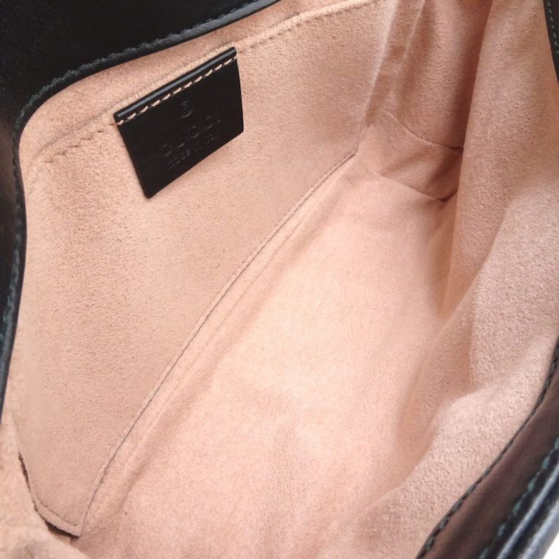 Gucci Quilted Mini Shoulder Bag Leather Black - Barde - Image 9