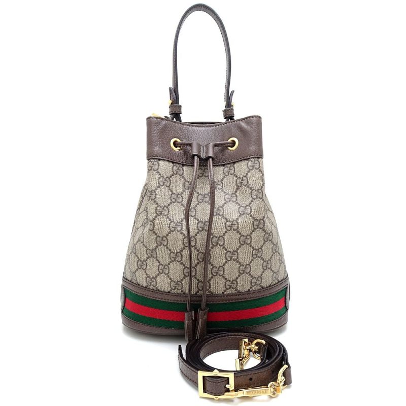 Gucci Small Bucket Bag GG Supreme Canvas Leather - Barde