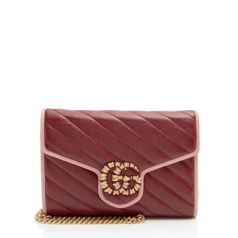Gucci Matelasse Leather Torchon GG Marmont Mini Chain Bag - Barde