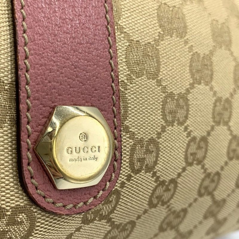 Gucci Gg Canvas  Gg Canvas Leather Boston Bag Handbag (Pre-Owned) - Barde - Image 2