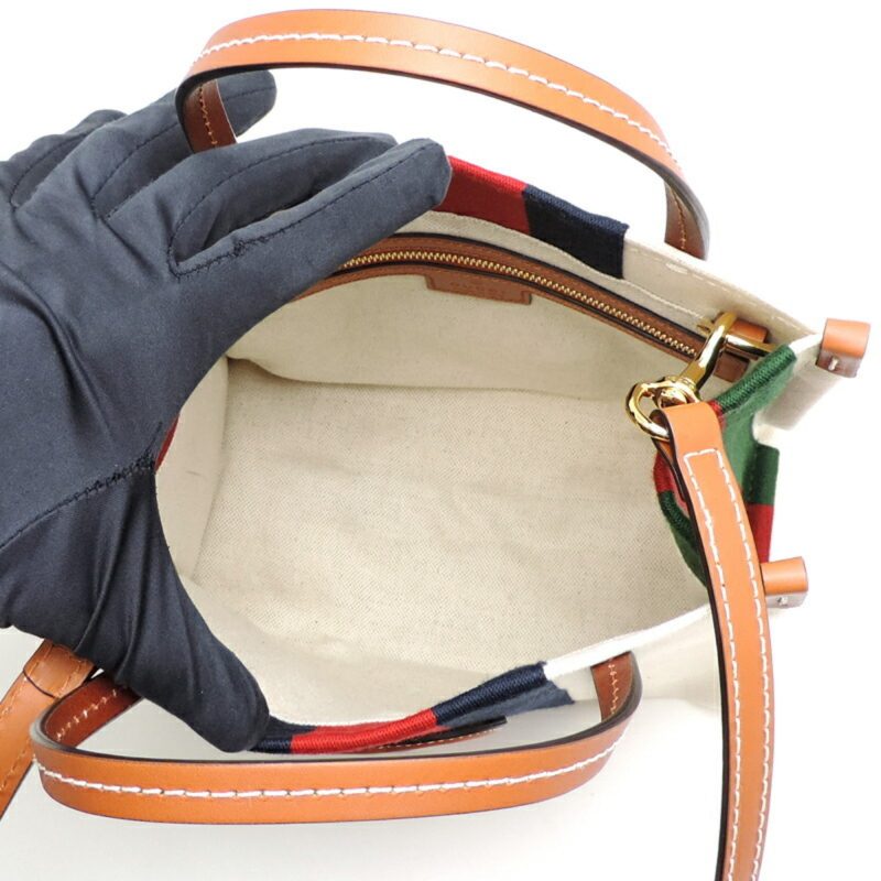 Gucci  Canvas Leather Tote Bag (Pre-Owned) - Barde - Image 6