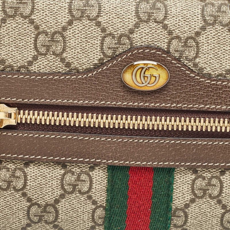 Gucci /brown Gg Supreme Canvas And Leather Ophidia Belt Bag - Barde - Image 3