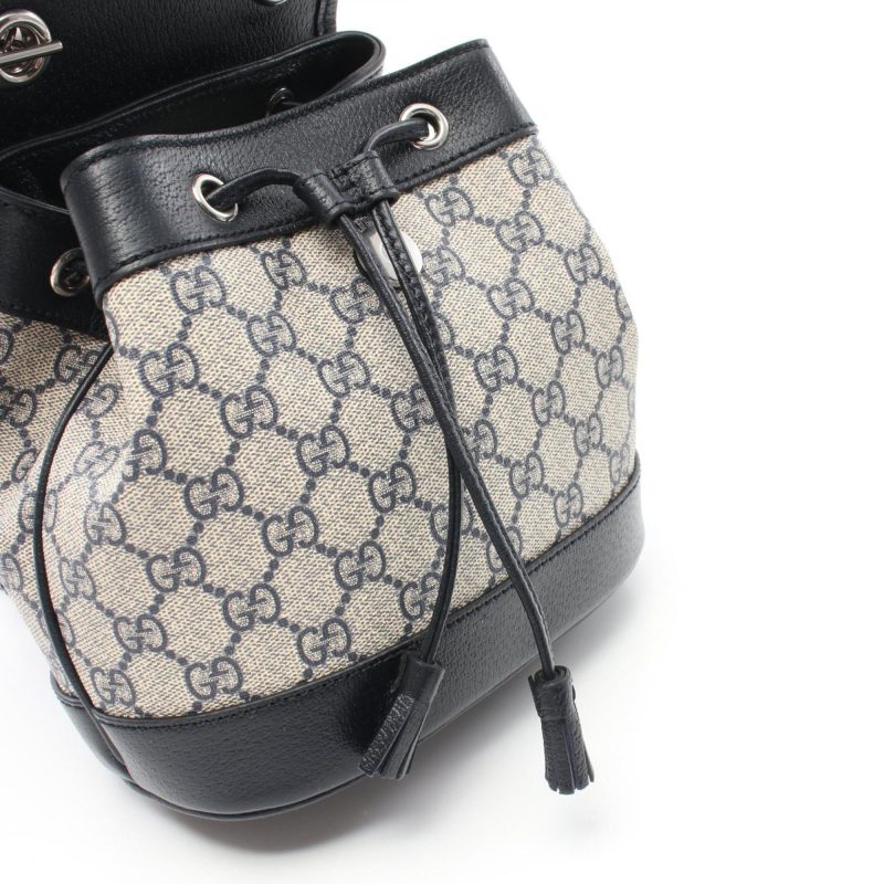 Gucci Navy  Pvc Coated Canvas Leather Backpack (Pre-Owned) - Barde - Image 6