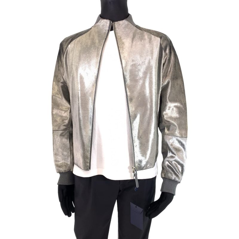 Louis Vuitton Silver Harako Leather Jacket - Barde - Image 3