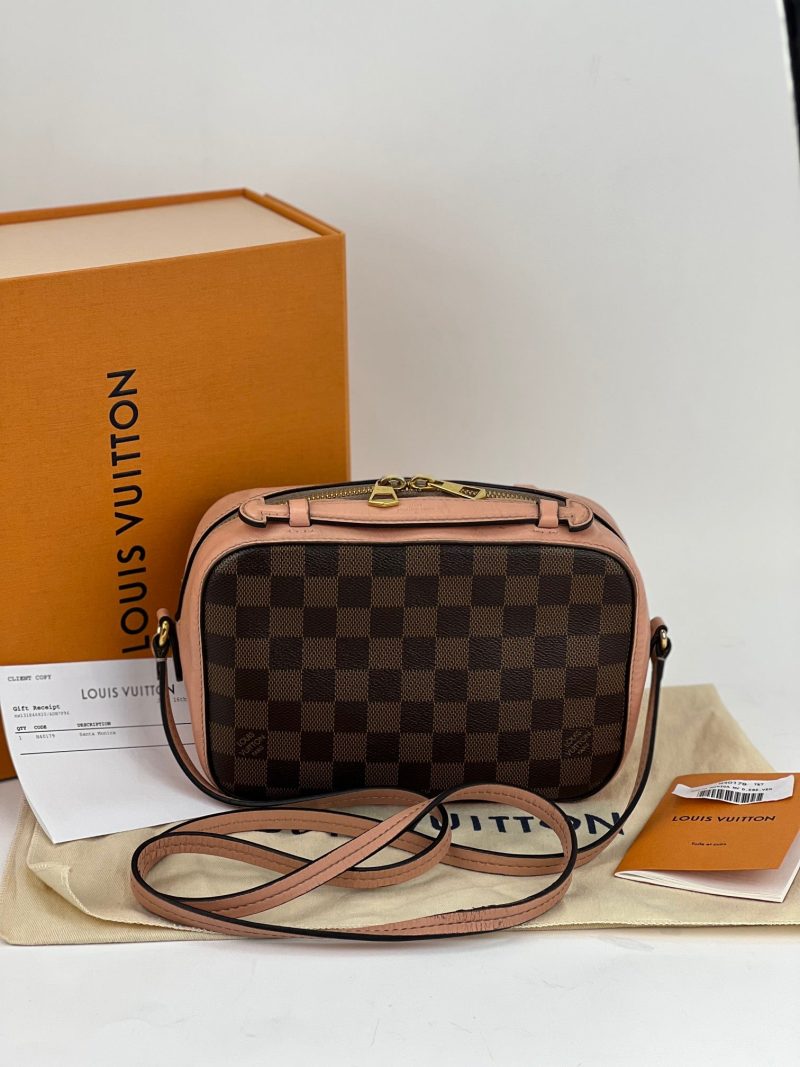 Louis Vuitton Santa Monica Damier Ebene Pink Leather Crossbody Bag - Barde - Image 2