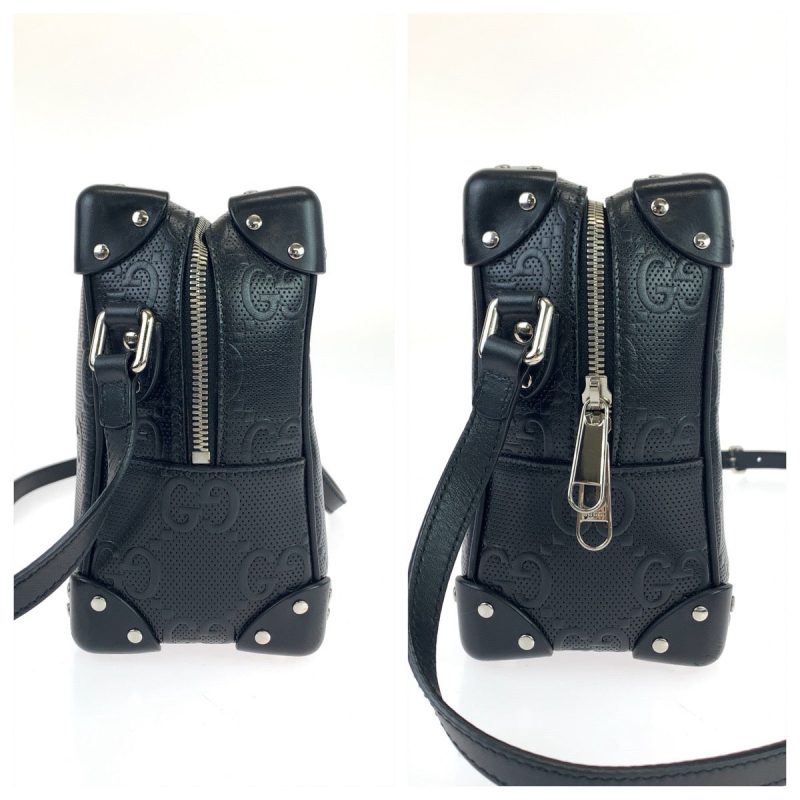 Gucci Leather GG Embossed Shoulder Bag - Barde - Image 9