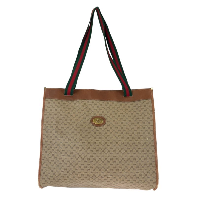 Gucci Vintage GG Supreme Canvas Leather Tote Bag - Barde