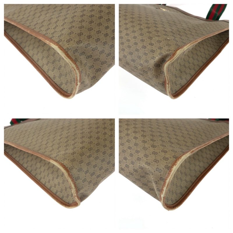 Gucci Vintage GG Supreme Canvas Leather Tote Bag - Barde - Image 3