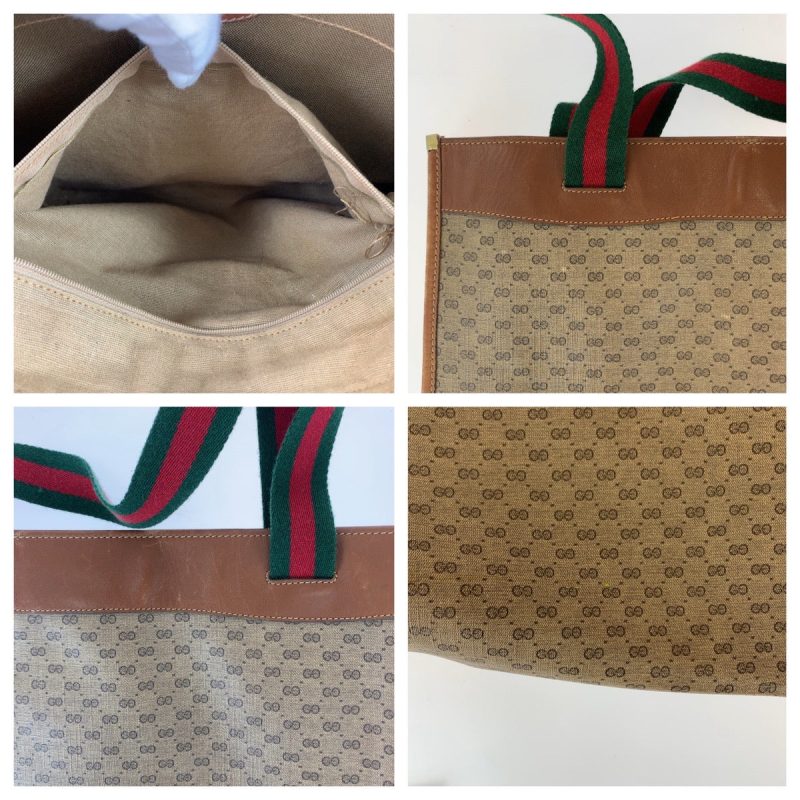 Gucci Vintage GG Supreme Canvas Leather Tote Bag - Barde - Image 6