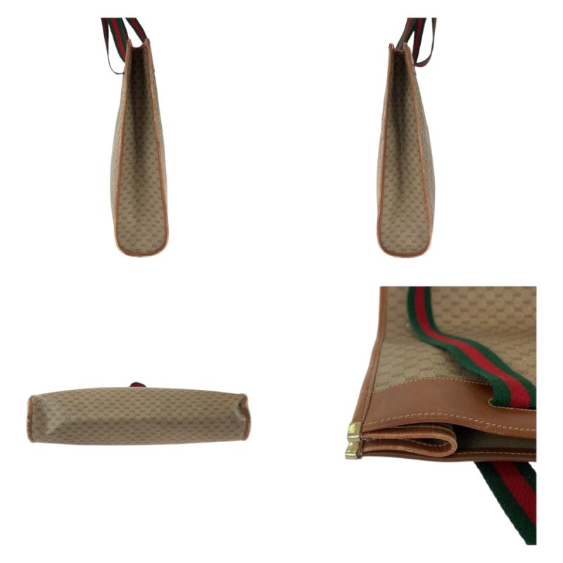 Gucci Vintage GG Supreme Canvas Leather Tote Bag - Barde - Image 7