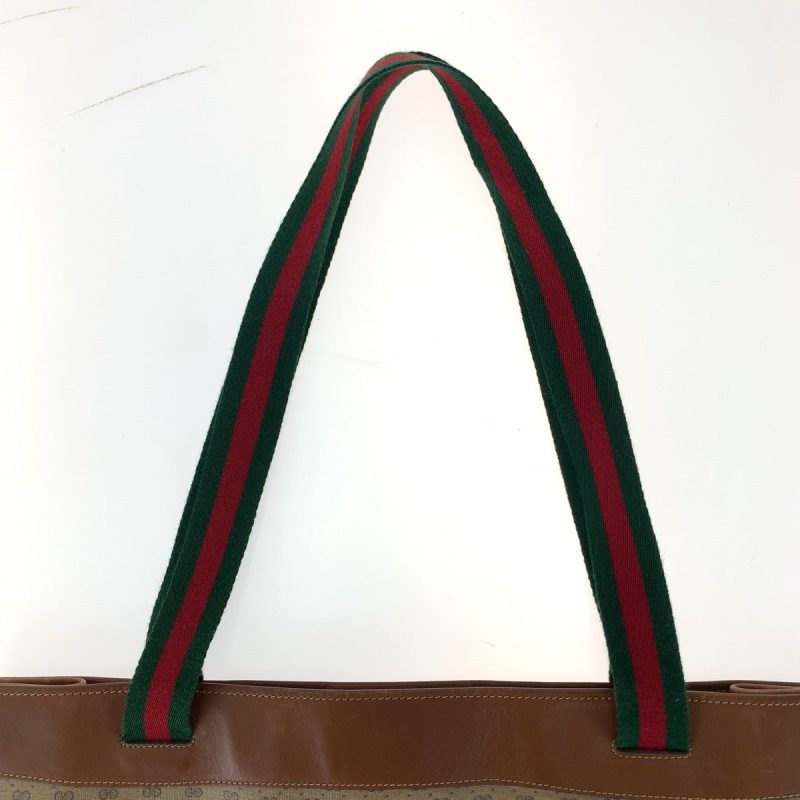 Gucci Vintage GG Supreme Canvas Leather Tote Bag - Barde - Image 9