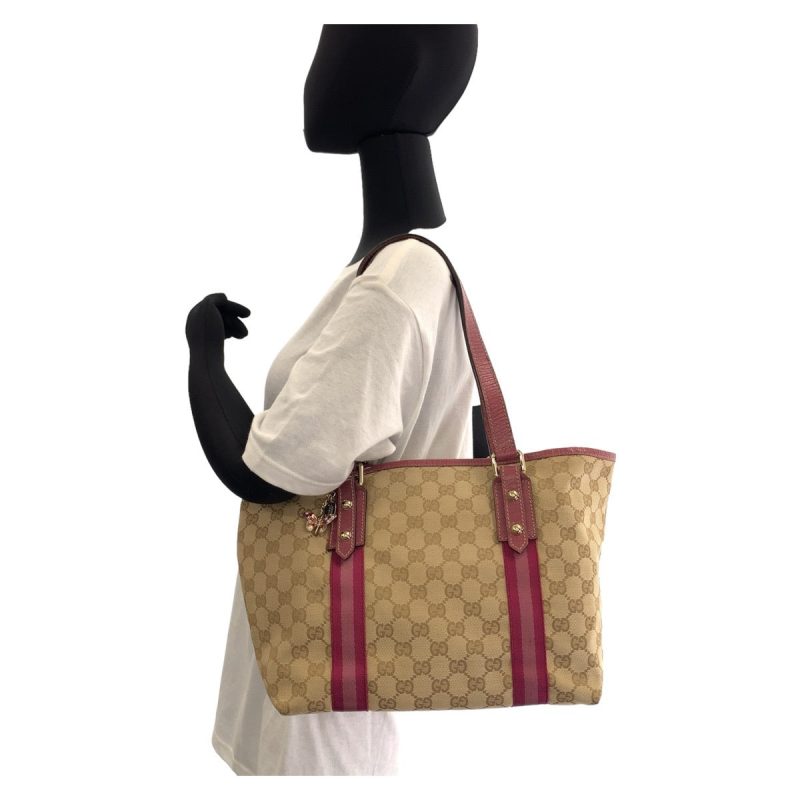 Gucci GG Canvas Leather Tote Shoulder Bag - Barde - Image 9