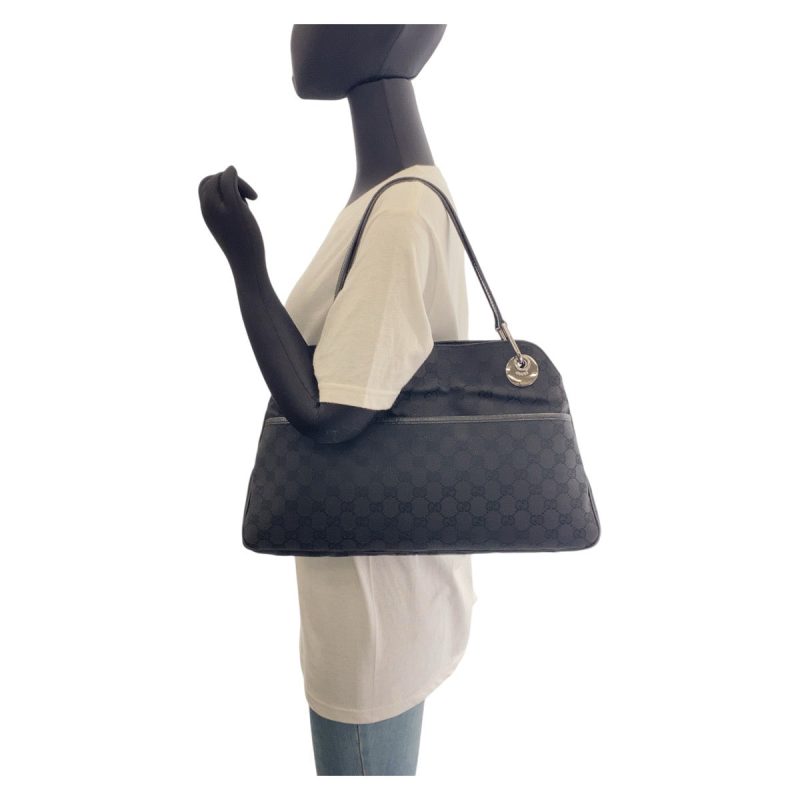 Gucci Black GG Canvas Leather Tote Bag - Barde - Image 6