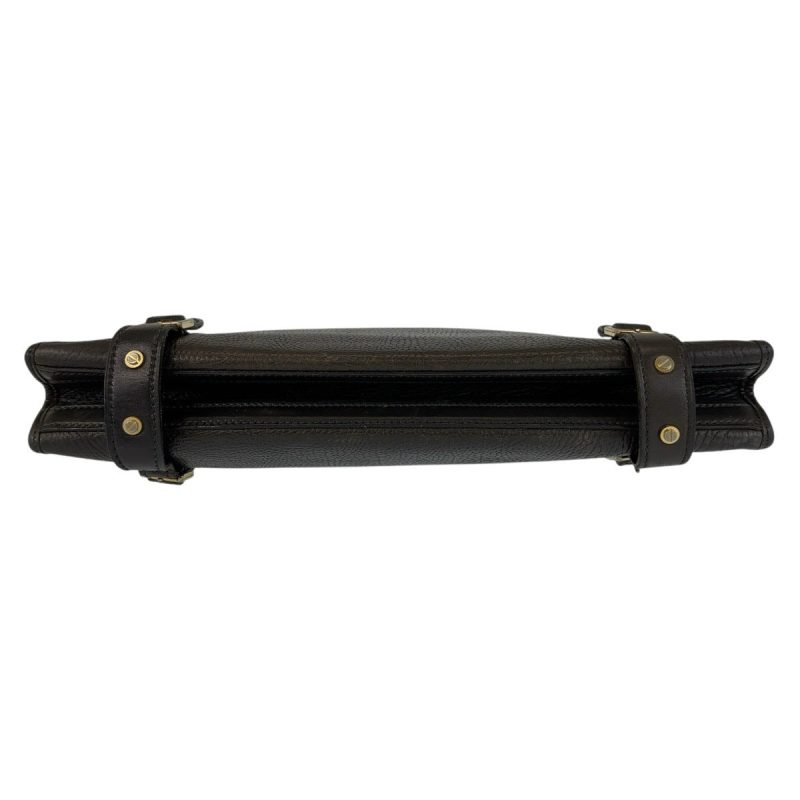 Gucci Vintage Leather Briefcase Black Gold - Barde - Image 9