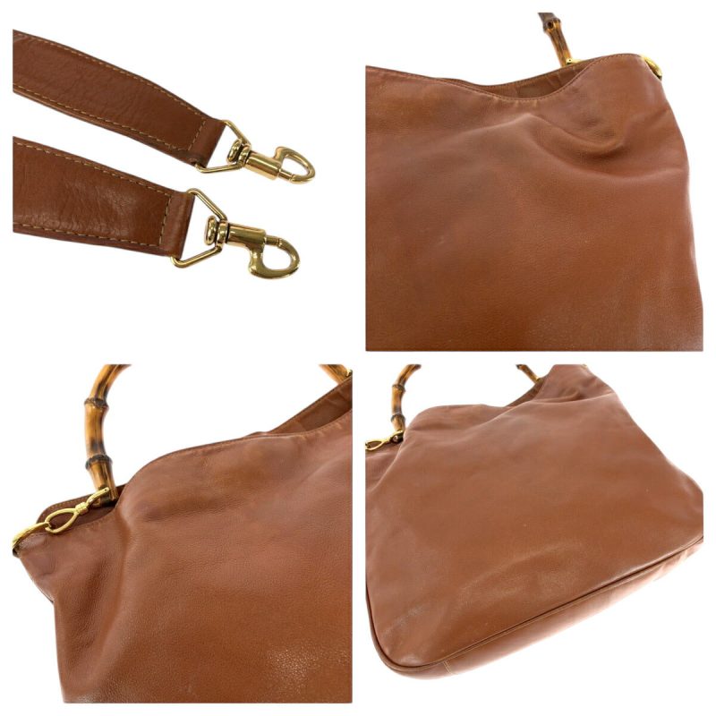 Gucci Vintage Bamboo Leather 2way Bag - Barde - Image 5