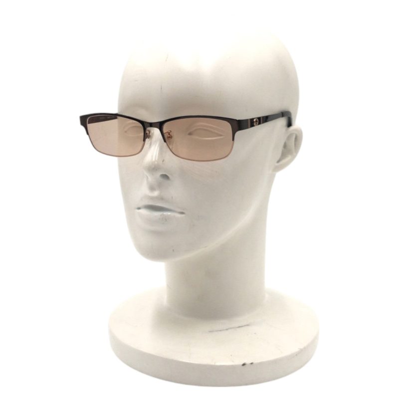 Gucci GG Logo Brown Metal Eyeglass Frame - Barde - Image 4
