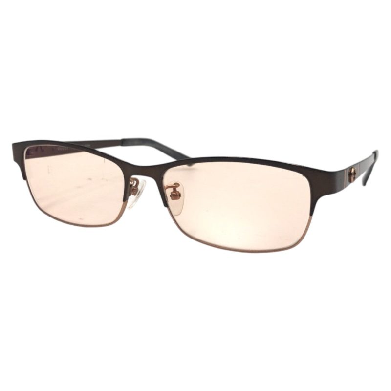 Gucci GG Logo Brown Metal Eyeglass Frame - Barde