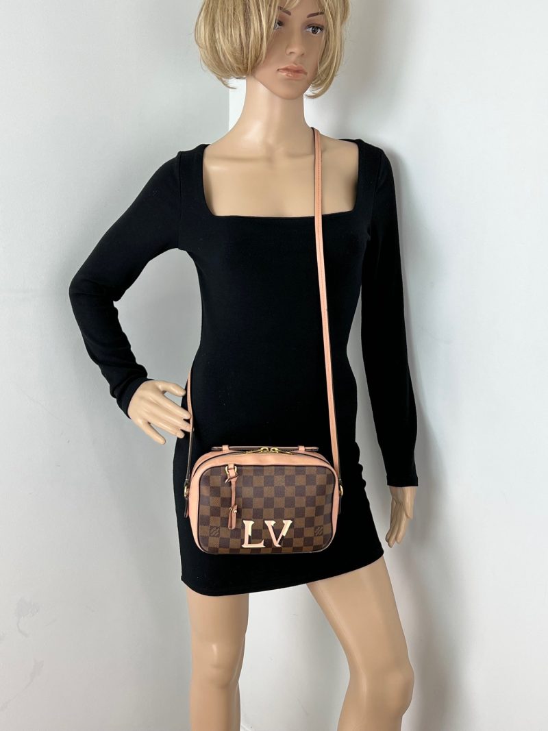 Louis Vuitton Santa Monica Damier Ebene Pink Leather Crossbody Bag - Barde - Image 3