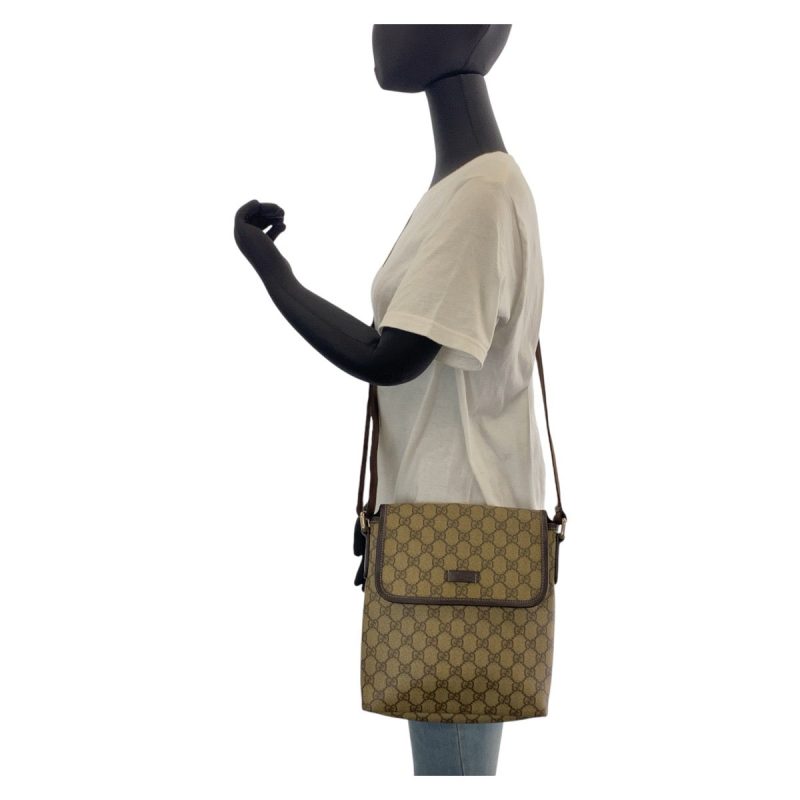 Gucci Brown GG Supreme Canvas Shoulder Bag - Barde - Image 8