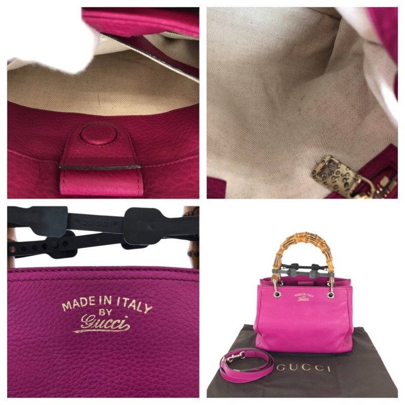Gucci Bamboo Leather Small Shopper Tote - Barde - Image 6