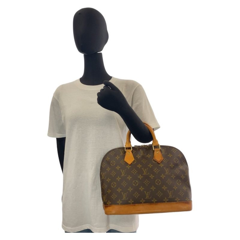 Louis Vuitton Monogram Alma Handbag Brown Gold - Barde - Image 8