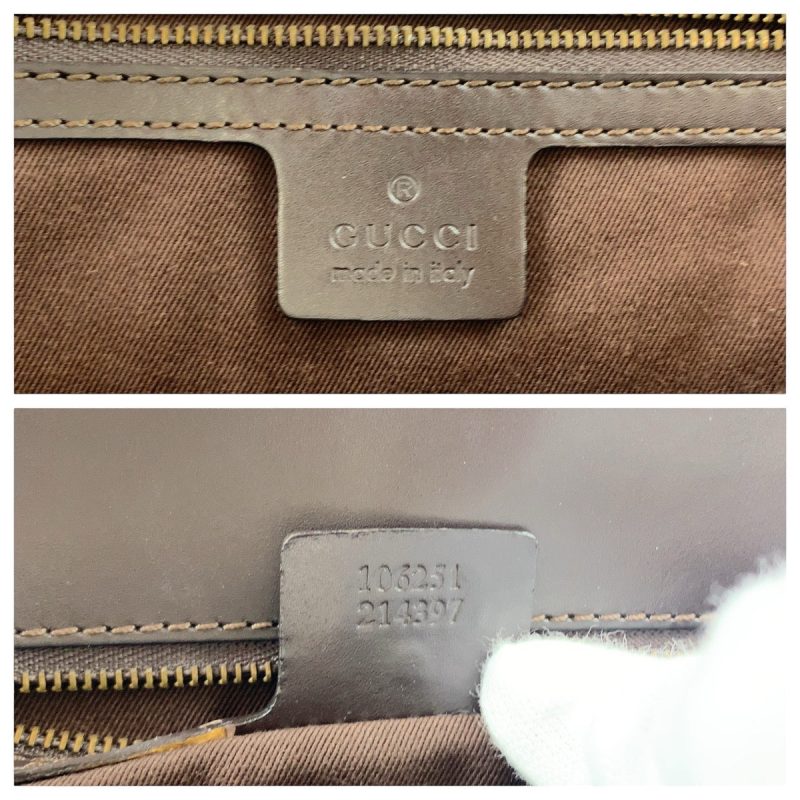 Gucci Brown GG Canvas Leather Tote Bag - Barde - Image 4