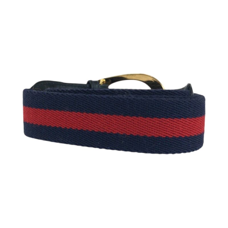Gucci Cotton G Logo Belt Navy Red - Barde - Image 2