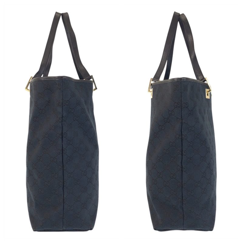 Gucci Black GG Canvas Leather Tote Shoulder Bag - Barde - Image 5