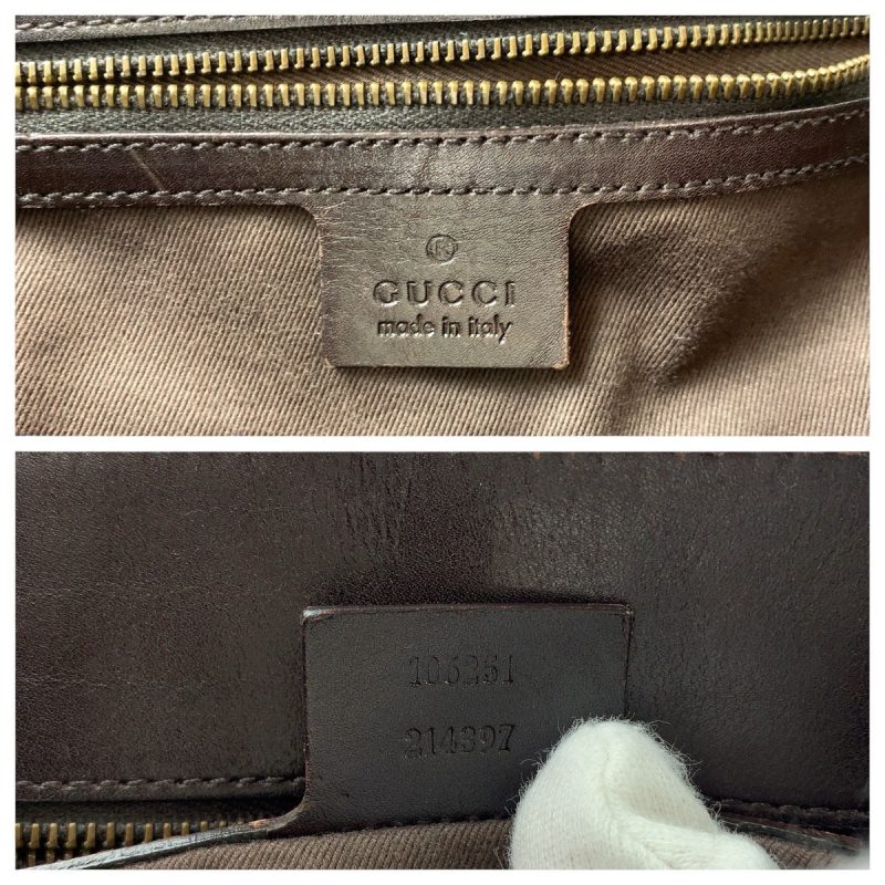Gucci Brown GG Canvas Leather Tote Bag - Barde - Image 4