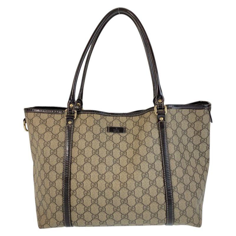 Gucci GG Supreme Canvas Leather Tote Bag - Barde