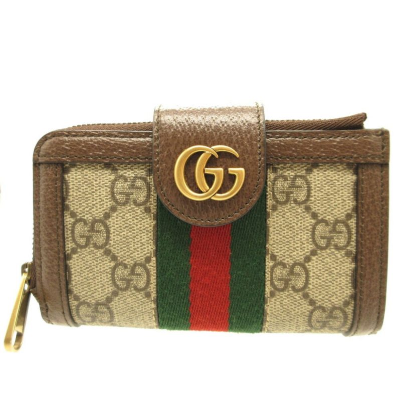 Gucci Ophidia  Gg Canvas Leather Coin Purse/Coin Case (Pre-Owned) - Barde