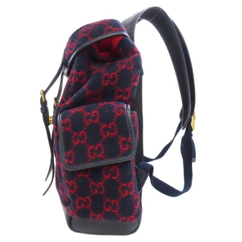 Gucci Navy  Color Wool Backpack (Pre-Owned) - Barde - Image 3