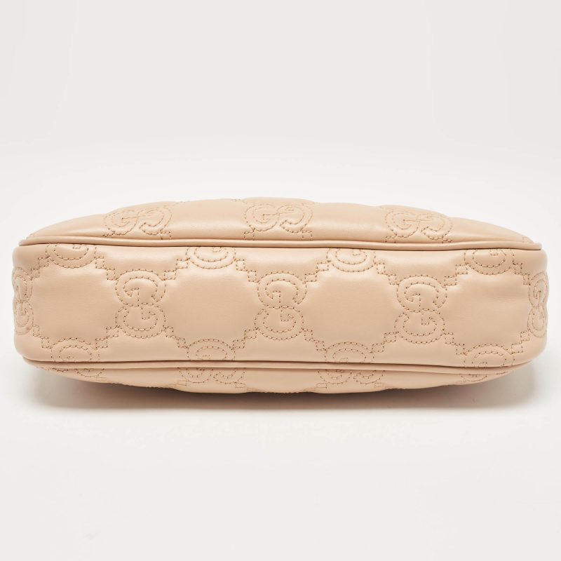 Gucci Rose Beige Matelasse Leather Small Gg Shoulder Bag - Barde - Image 5