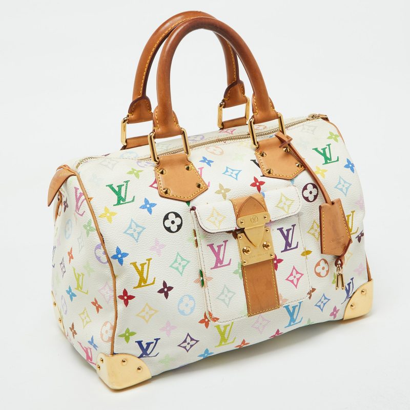 Louis Vuitton White Monogram Multicolore Canvas Speedy 30 Bag - Barde - Image 2