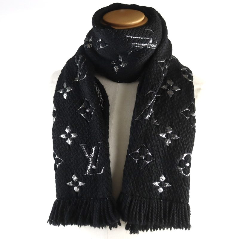 Louis Vuitton Monogram Scarf Black Silver - Barde - Image 2