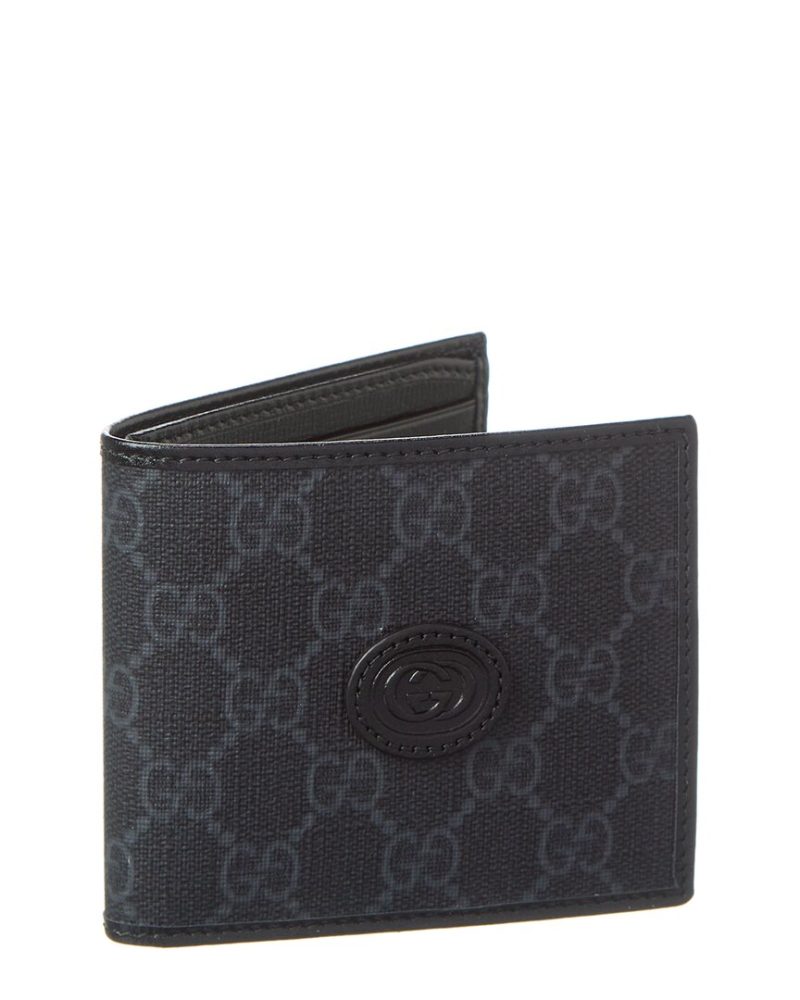 Gucci Interlocking G GG Supreme Canvas & Leather Bifold Wallet - Barde - Image 4