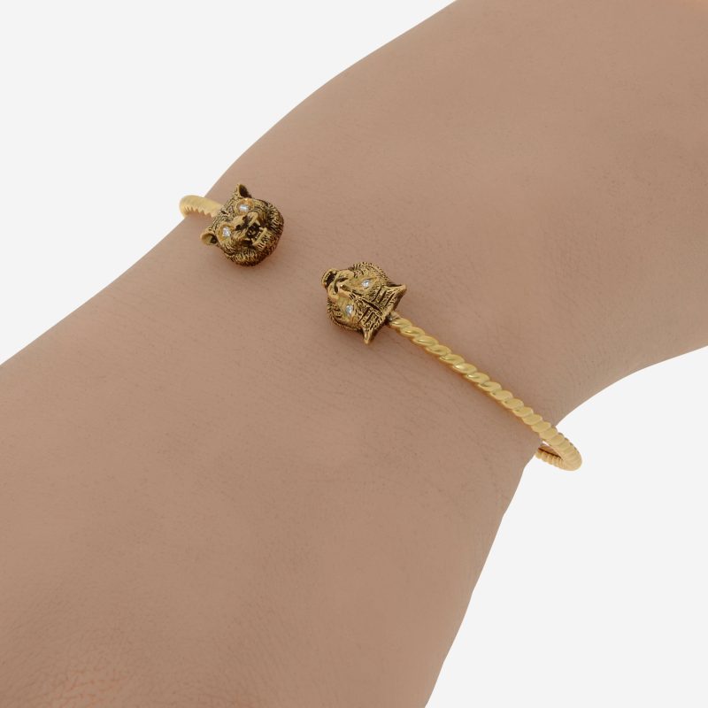 Gucci Le Marche Des Merveilles 18K Yellow Gold, Diamond Cuff Bracelet YBA526320001017 - Barde - Image 2