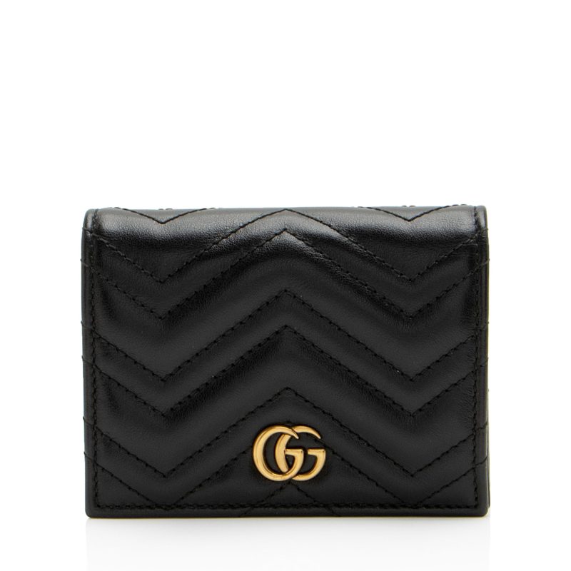 Gucci Matelasse Leather GG Marmont Card Wallet - Barde
