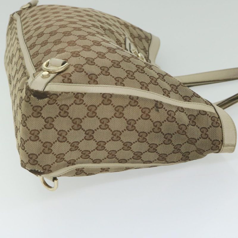 Gucci GG Canvas Tote Bag Beige White - Barde - Image 4