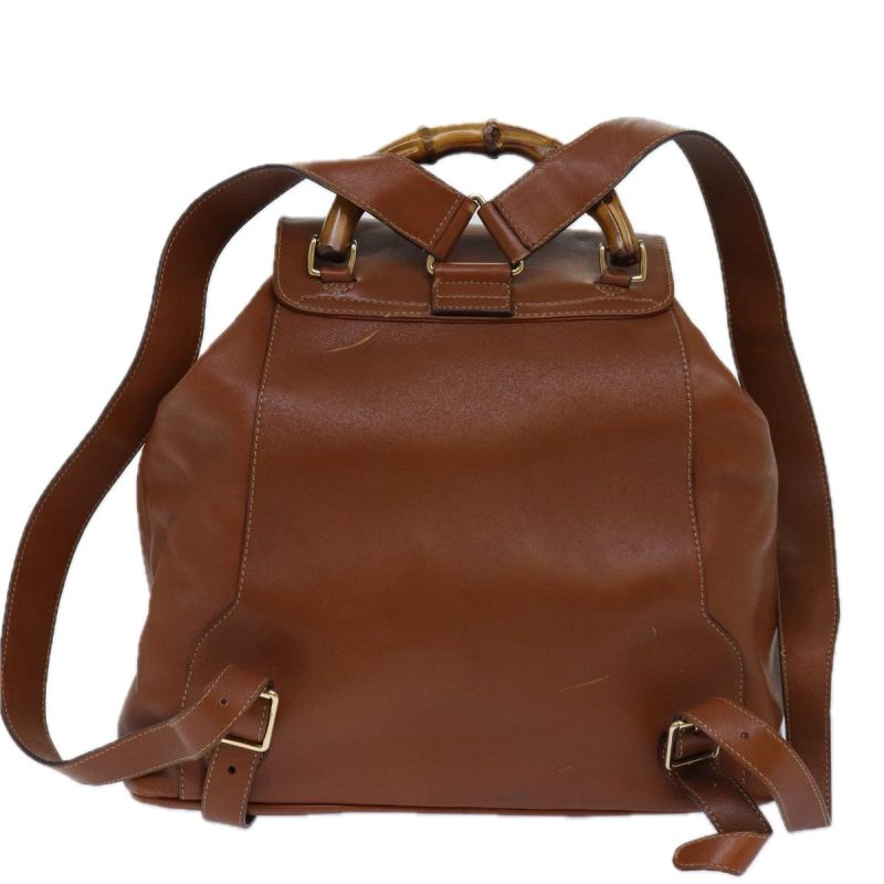 Gucci Bamboo  Leather Backpack Bag () - Barde - Image 2