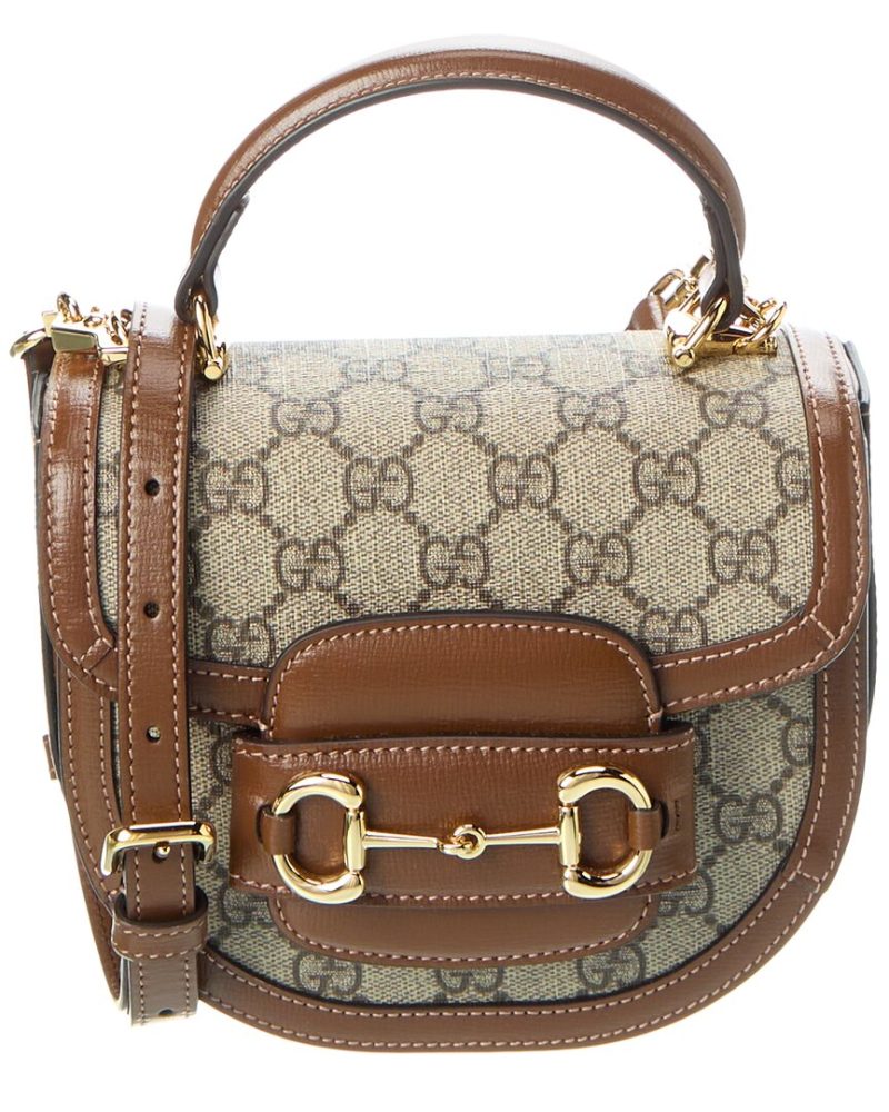 Gucci Horsebit 1955 Mini Top Handle GG Supreme Canvas & Leather Tote - Barde