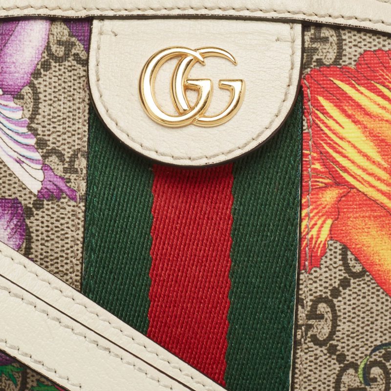 Gucci Off  Gg Supreme Canvas Small Floral Ophidia Shoulder Bag - Barde - Image 3