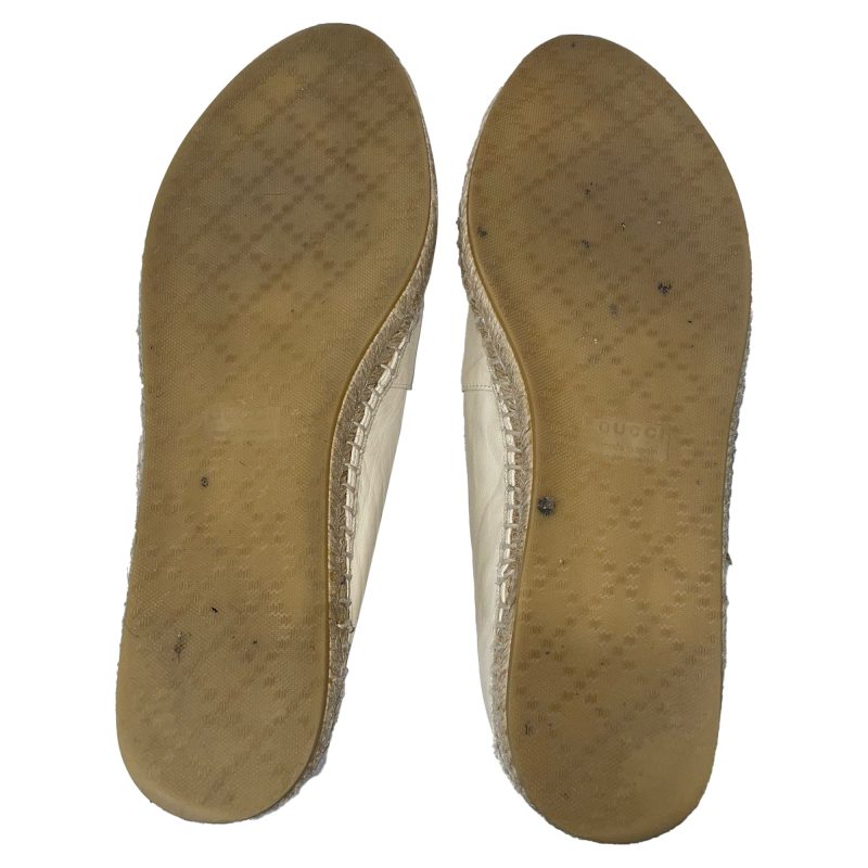 Gucci Floral Embroidered Espadrilles in White Leather - Barde - Image 6