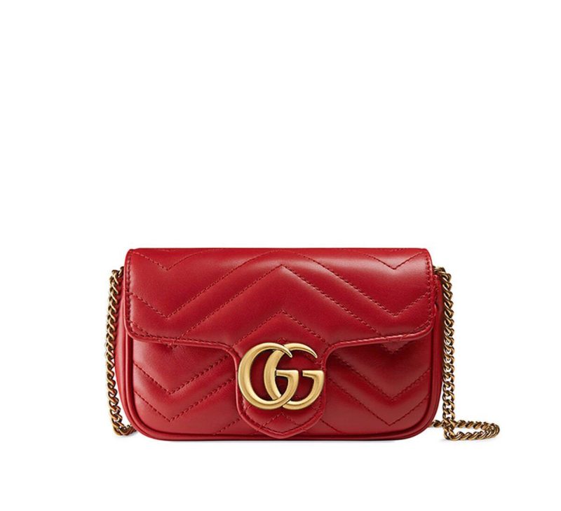 Gucci gg Marmont Leather Super Mini Bag Red - Barde