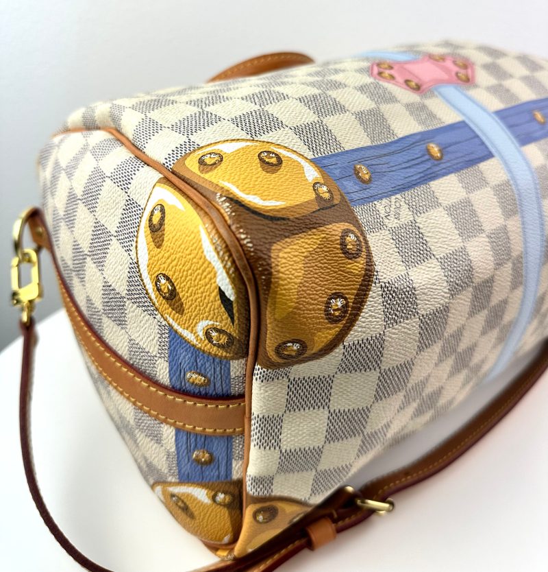 Louis Vuitton Damier Azur Summer Trunks Speedy Bandouliere 30 - Barde - Image 10