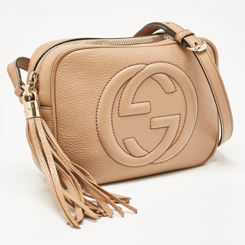 Gucci Beige Leather Small Soho Disco Crossbody Bag - Barde - Image 2
