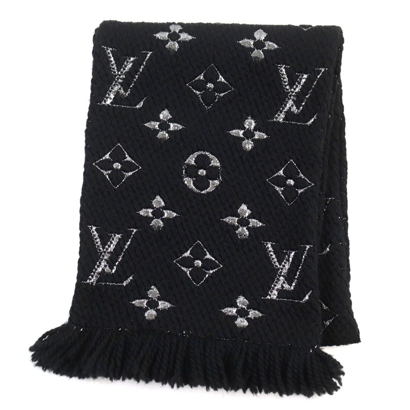 Louis Vuitton Monogram Scarf Black Silver - Barde