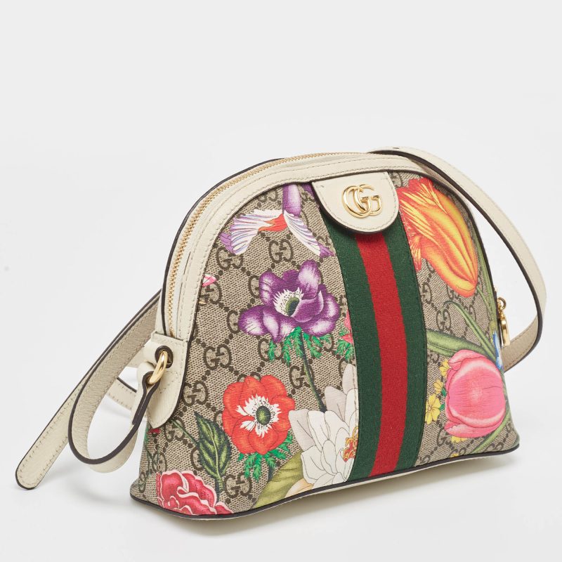 Gucci Off  Gg Supreme Canvas Small Floral Ophidia Shoulder Bag - Barde - Image 2