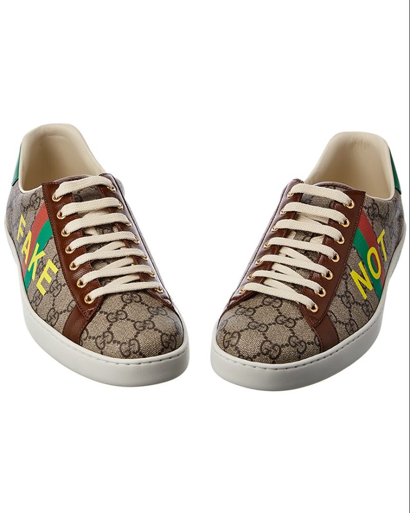 Gucci Ace Fake/Not Leather-Trim Sneaker - Barde - Image 5